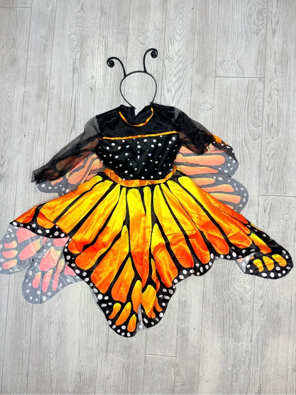 Glow under Blacklight Monarch Butterfly halloween Costume Dress dress up cosplay